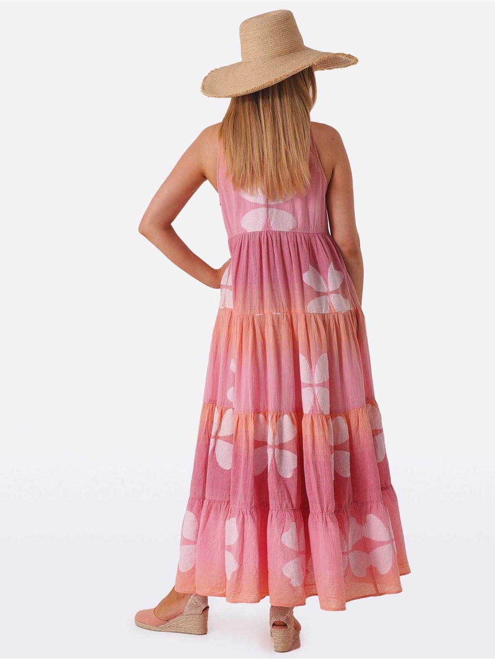 Pearl and Caviar Floral Jacquard Tiered Maxi Dress S/M - Picture 11 of 12